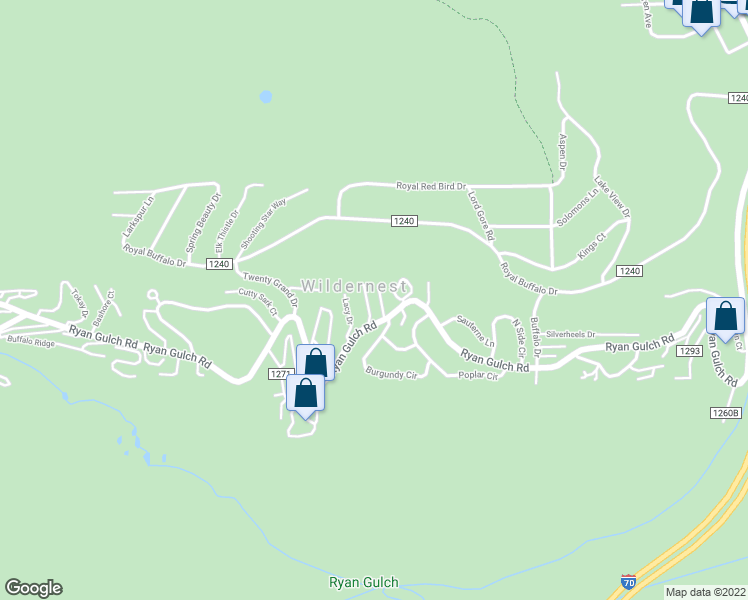 map of restaurants, bars, coffee shops, grocery stores, and more near 6908 Ryan Gulch Road in Silverthorne