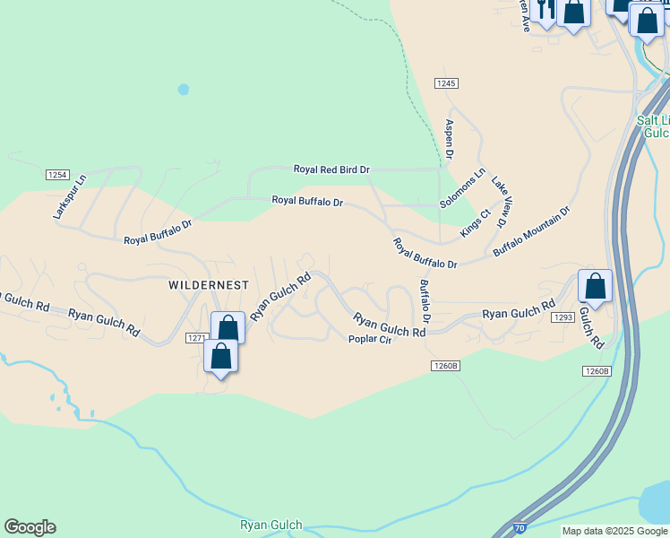 map of restaurants, bars, coffee shops, grocery stores, and more near 6712 Ryan Gulch Road in Silverthorne
