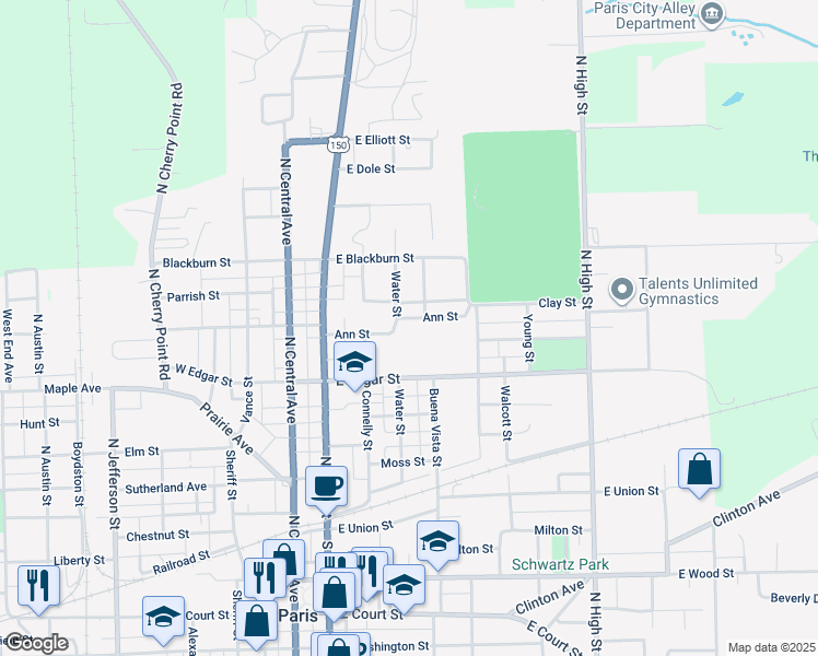 map of restaurants, bars, coffee shops, grocery stores, and more near 234 Ann Street in Paris