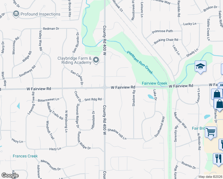map of restaurants, bars, coffee shops, grocery stores, and more near 3955 West Fairview Road in Greenwood