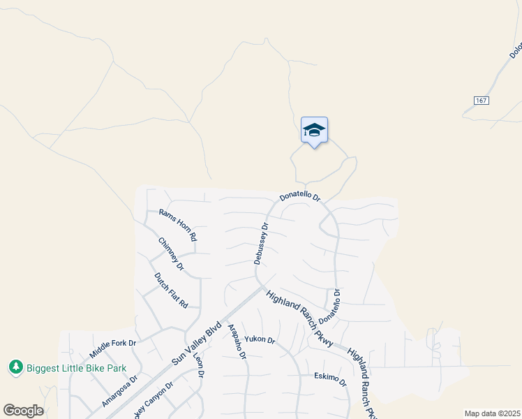 map of restaurants, bars, coffee shops, grocery stores, and more near 7086 Beethoven Court in Sun Valley