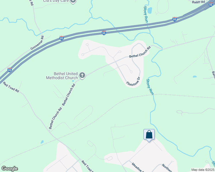 map of restaurants, bars, coffee shops, grocery stores, and more near 250 Flintstone Drive in North East