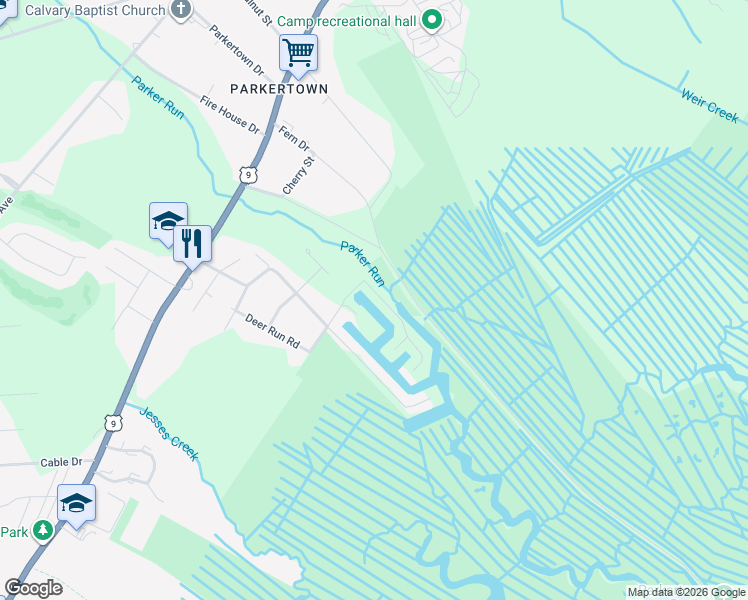 map of restaurants, bars, coffee shops, grocery stores, and more near 6 Persimmon Drive in Ocean County