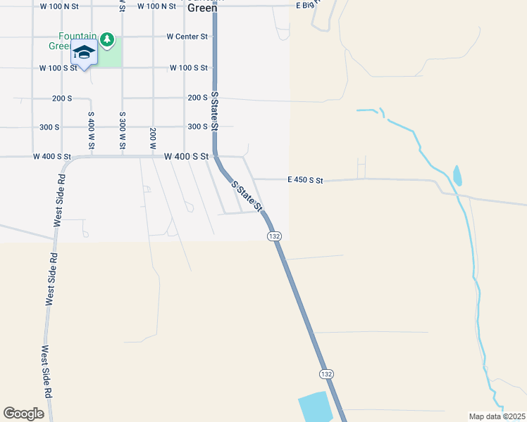 map of restaurants, bars, coffee shops, grocery stores, and more near 595 South 100 East Street in Fountain Green