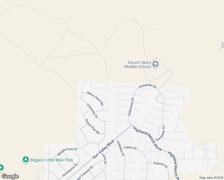 map of restaurants, bars, coffee shops, grocery stores, and more near 7056 Beethoven Court in Sun Valley