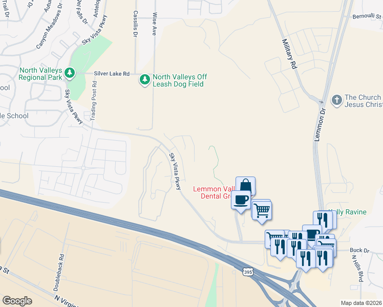 map of restaurants, bars, coffee shops, grocery stores, and more near in Reno