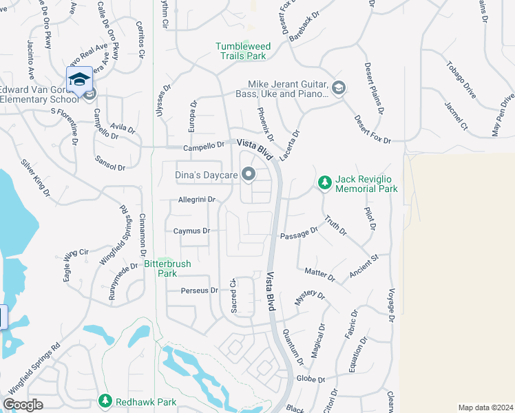 map of restaurants, bars, coffee shops, grocery stores, and more near 7415 Windswept Loop in Sparks