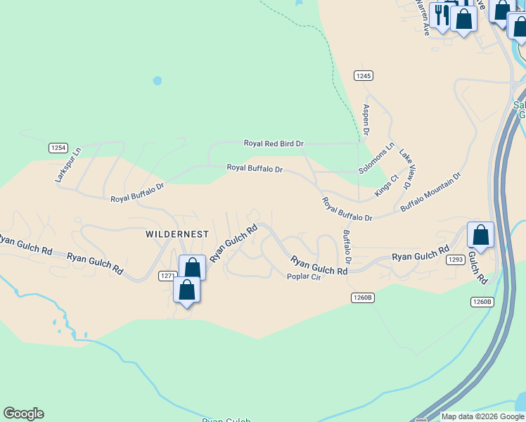 map of restaurants, bars, coffee shops, grocery stores, and more near 6719 Ryan Gulch Road in Silverthorne