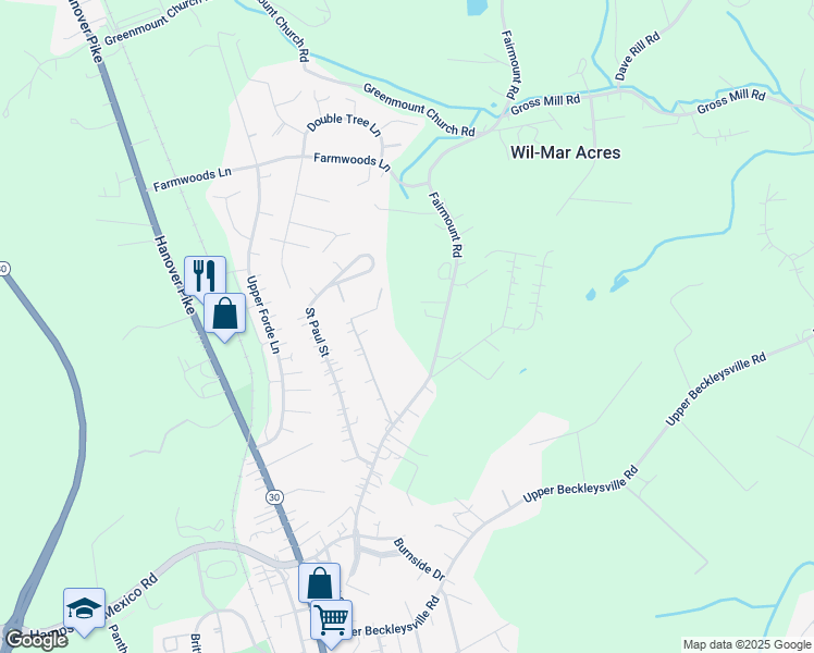 map of restaurants, bars, coffee shops, grocery stores, and more near in Hampstead