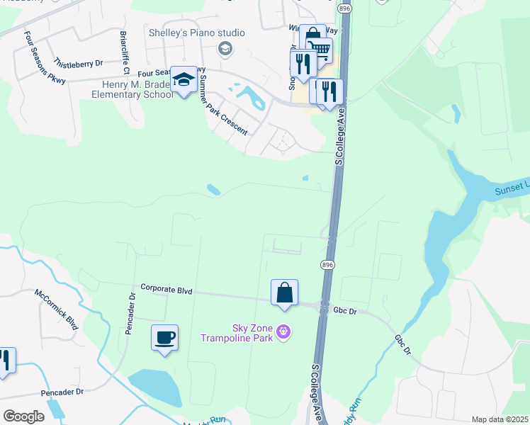map of restaurants, bars, coffee shops, grocery stores, and more near in Christiana