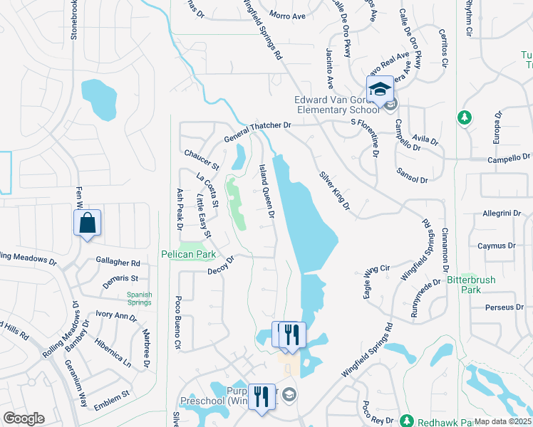 map of restaurants, bars, coffee shops, grocery stores, and more near 2860 Friar Rock Court in Sparks