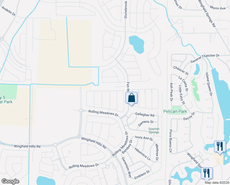 map of restaurants, bars, coffee shops, grocery stores, and more near Fen Way in Sparks