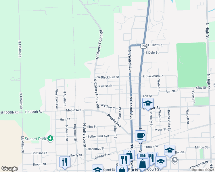 map of restaurants, bars, coffee shops, grocery stores, and more near 363 Parrish Street in Paris