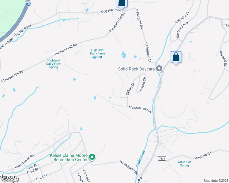 map of restaurants, bars, coffee shops, grocery stores, and more near 3210 Lemley Street in Morgantown