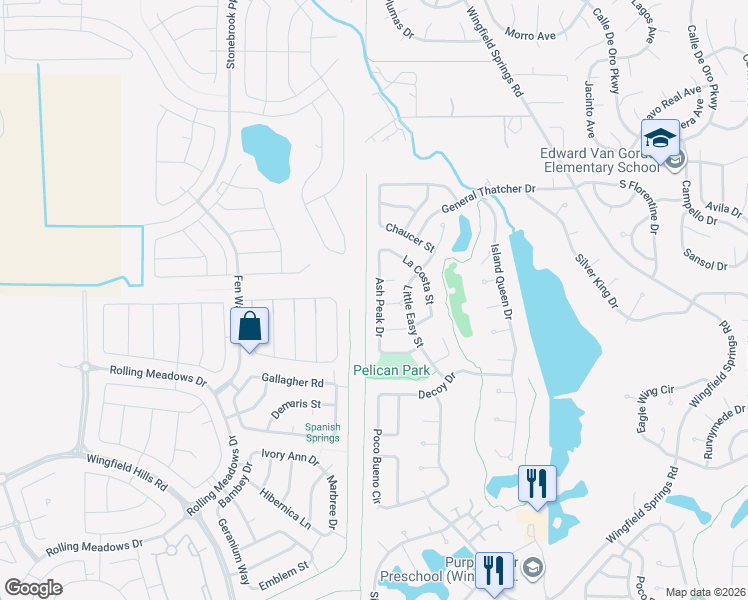map of restaurants, bars, coffee shops, grocery stores, and more near 7432 Ash Peak Drive in Sparks