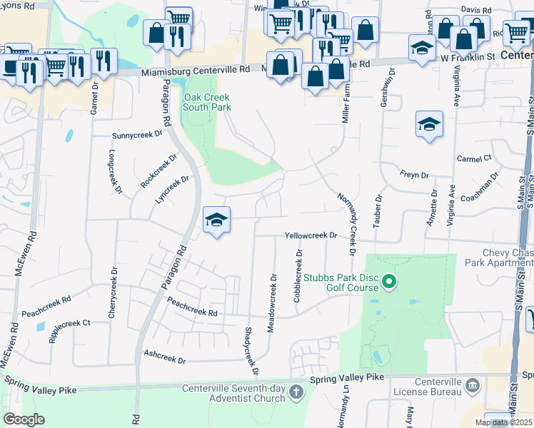 map of restaurants, bars, coffee shops, grocery stores, and more near 599 Littlebury Lane in Montgomery County