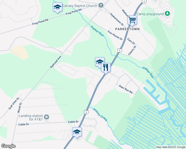 map of restaurants, bars, coffee shops, grocery stores, and more near 125 Price Drive in Little Egg Harbor Township