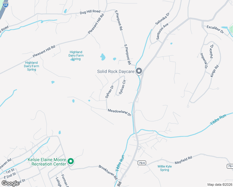map of restaurants, bars, coffee shops, grocery stores, and more near 3150 Sylvan Cir in Morgantown