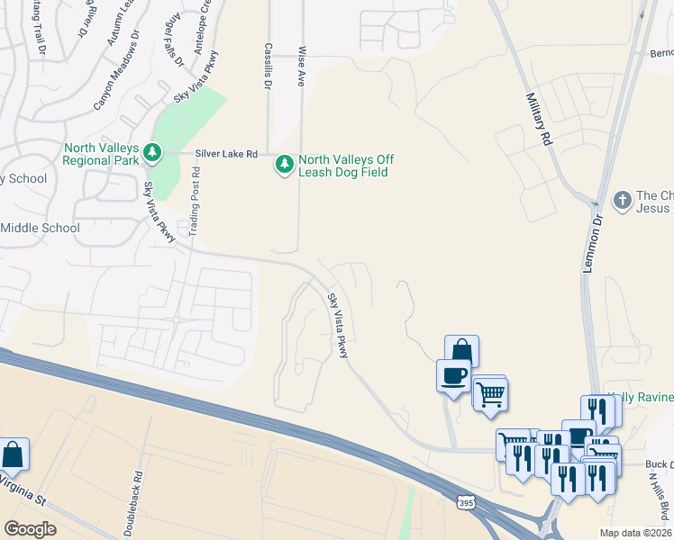 map of restaurants, bars, coffee shops, grocery stores, and more near in Reno