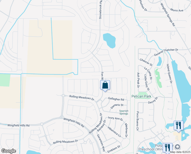 map of restaurants, bars, coffee shops, grocery stores, and more near Fen Way in Sparks
