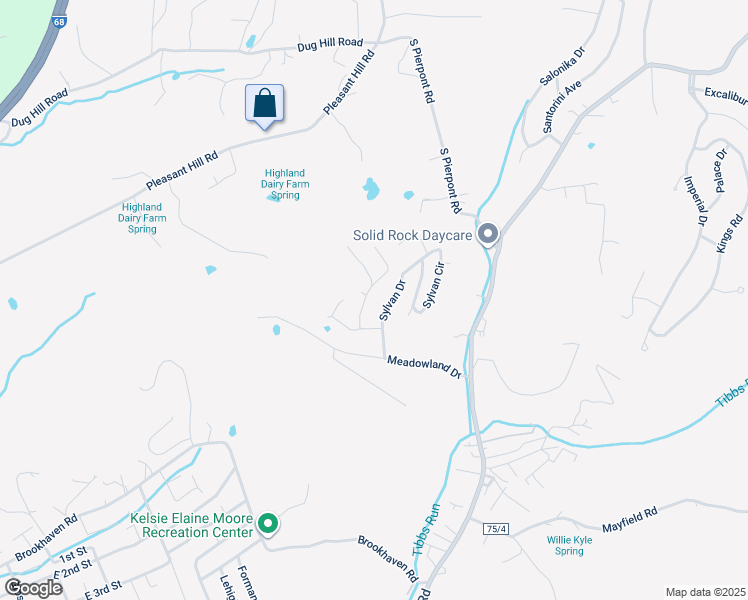 map of restaurants, bars, coffee shops, grocery stores, and more near 3107 Sylvan Drive in Morgantown