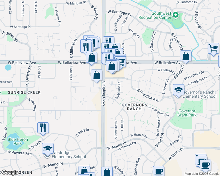 map of restaurants, bars, coffee shops, grocery stores, and more near in Jefferson County