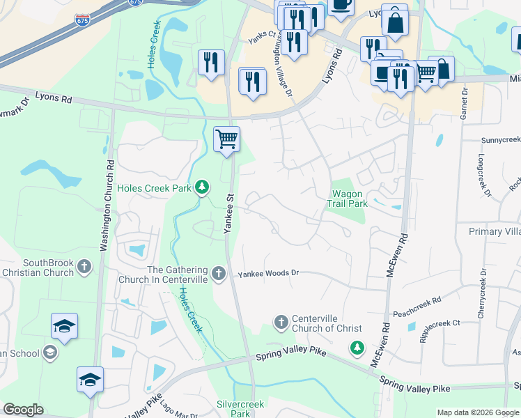 map of restaurants, bars, coffee shops, grocery stores, and more near 1500 Finger Lakes in Montgomery County