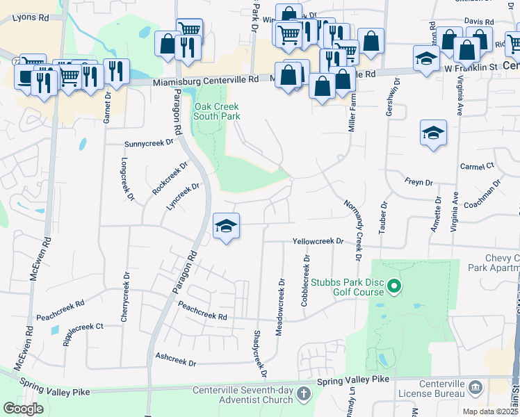 map of restaurants, bars, coffee shops, grocery stores, and more near 599 Littlebury Lane in Montgomery County