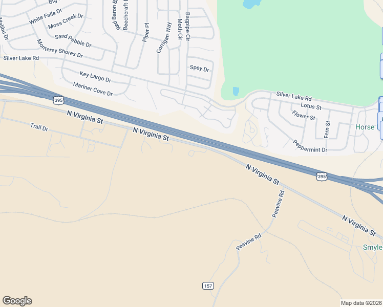 map of restaurants, bars, coffee shops, grocery stores, and more near 9906 North Virginia Street in Reno