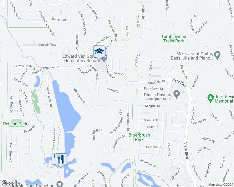 map of restaurants, bars, coffee shops, grocery stores, and more near 7377 Sansol Drive in Sparks