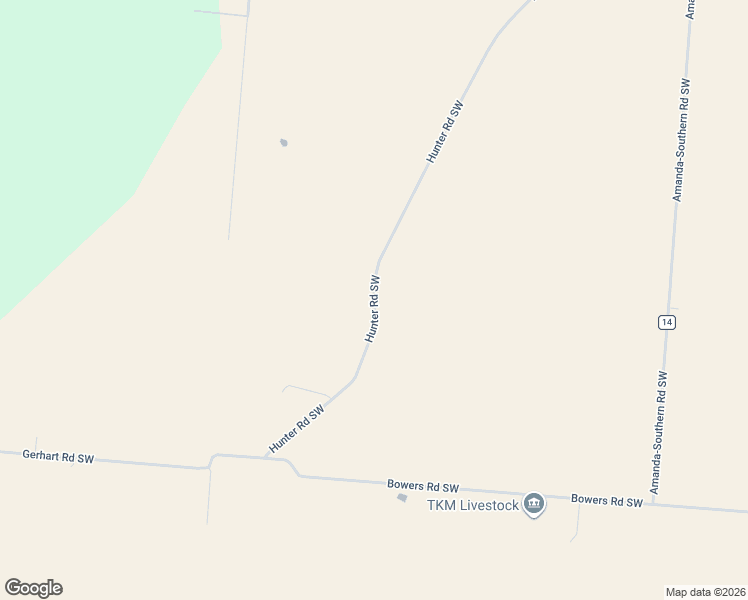 map of restaurants, bars, coffee shops, grocery stores, and more near 7580 Hunter Road Southwest in Amanda