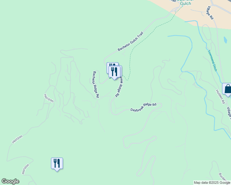 map of restaurants, bars, coffee shops, grocery stores, and more near 150 Daybreak Ridge Road in Edwards