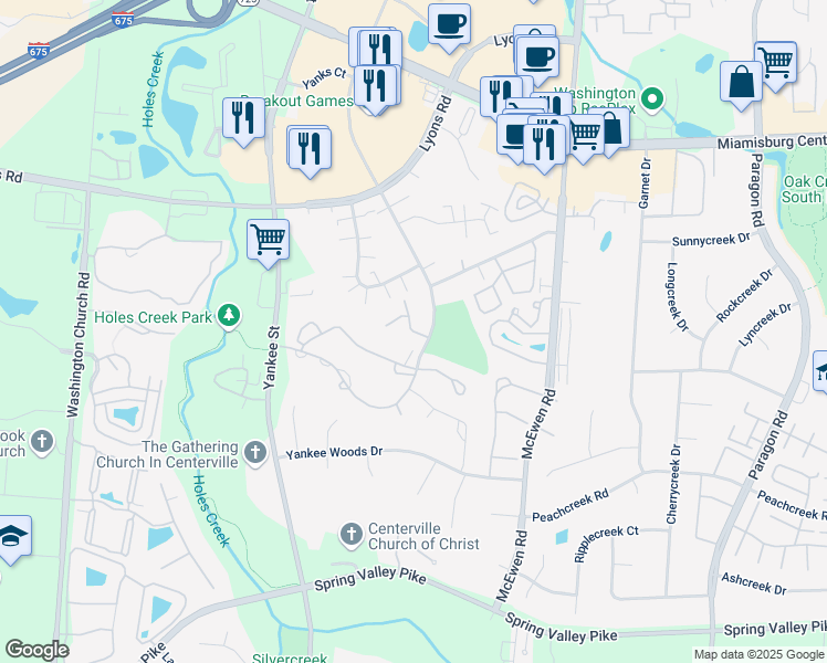 map of restaurants, bars, coffee shops, grocery stores, and more near 1481 Parkbrook Drive in Montgomery County