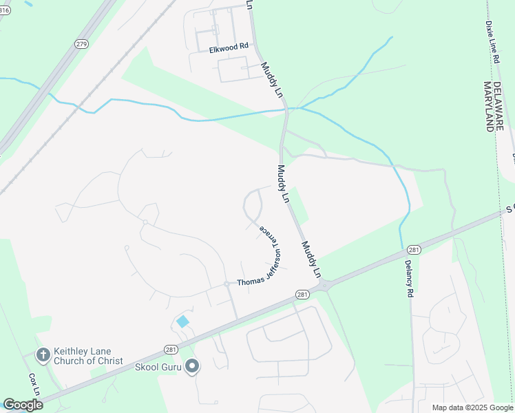 map of restaurants, bars, coffee shops, grocery stores, and more near 104 Constitution Terrace in Elkton