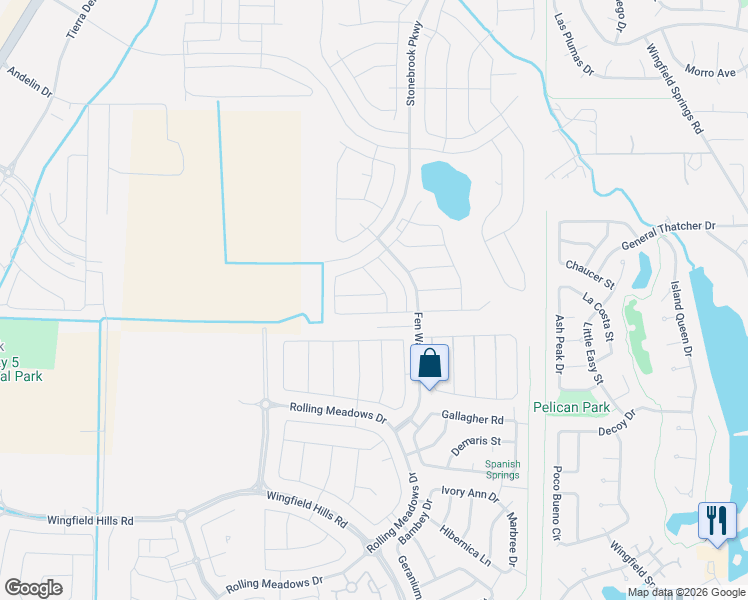 map of restaurants, bars, coffee shops, grocery stores, and more near 2597 Bridgetown Loop in Sparks