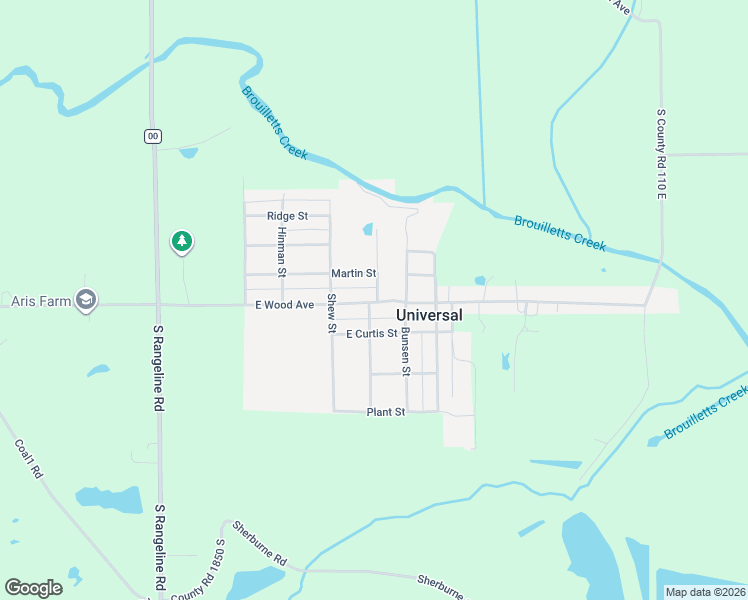 map of restaurants, bars, coffee shops, grocery stores, and more near 448 East Wood Avenue in Universal