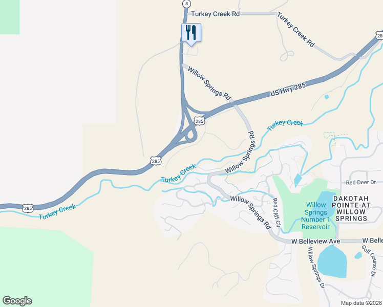 map of restaurants, bars, coffee shops, grocery stores, and more near 17001 Foxmoor Court in Morrison