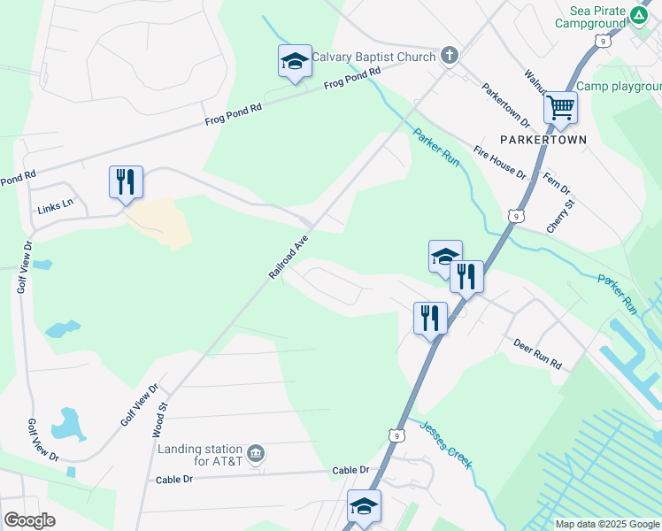 map of restaurants, bars, coffee shops, grocery stores, and more near 17 Masters Court in Little Egg Harbor Township