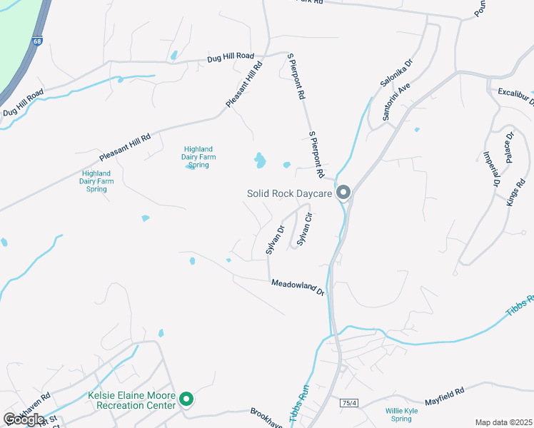 map of restaurants, bars, coffee shops, grocery stores, and more near 3417 Darrah Court in Morgantown