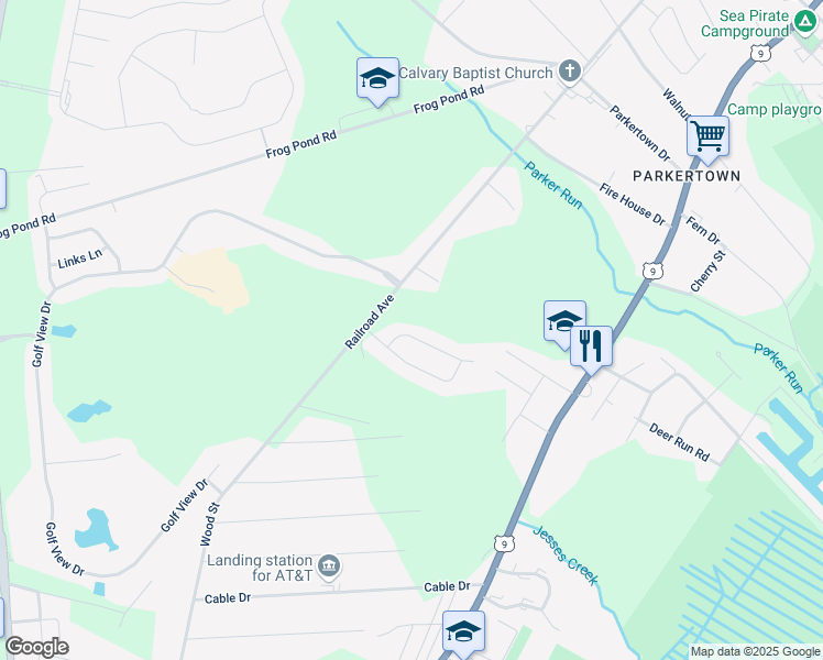 map of restaurants, bars, coffee shops, grocery stores, and more near 17 Masters Court in Ocean County