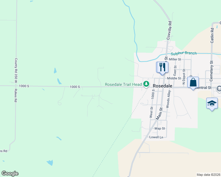 map of restaurants, bars, coffee shops, grocery stores, and more near 2763 West 1000 South in Rosedale
