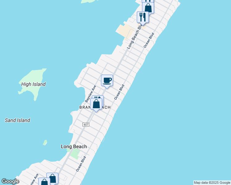 map of restaurants, bars, coffee shops, grocery stores, and more near 5706 Ocean Boulevard in Long Beach