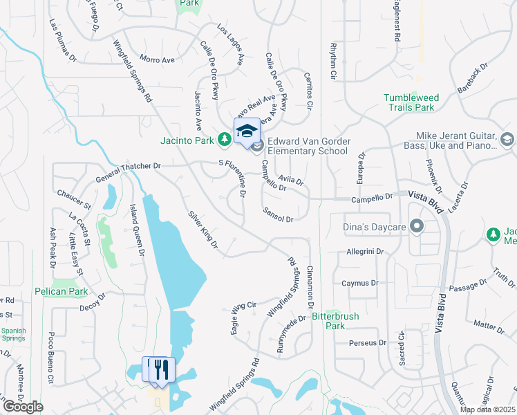 map of restaurants, bars, coffee shops, grocery stores, and more near 7437 Sansol Drive in Sparks