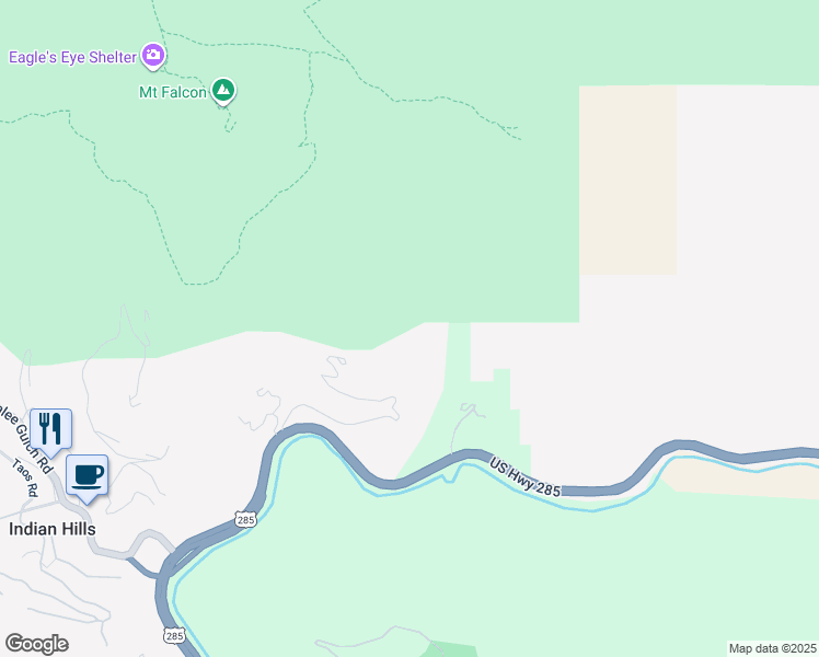 map of restaurants, bars, coffee shops, grocery stores, and more near 5405 US Highway 285 in Morrison