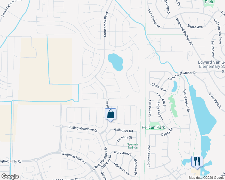 map of restaurants, bars, coffee shops, grocery stores, and more near Fen Way in Sparks