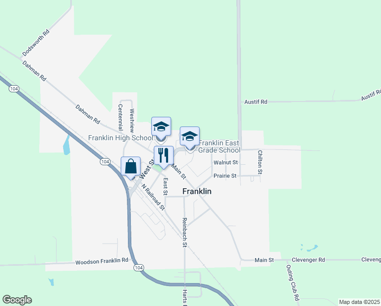 map of restaurants, bars, coffee shops, grocery stores, and more near 412 East Wyatt Avenue in Franklin