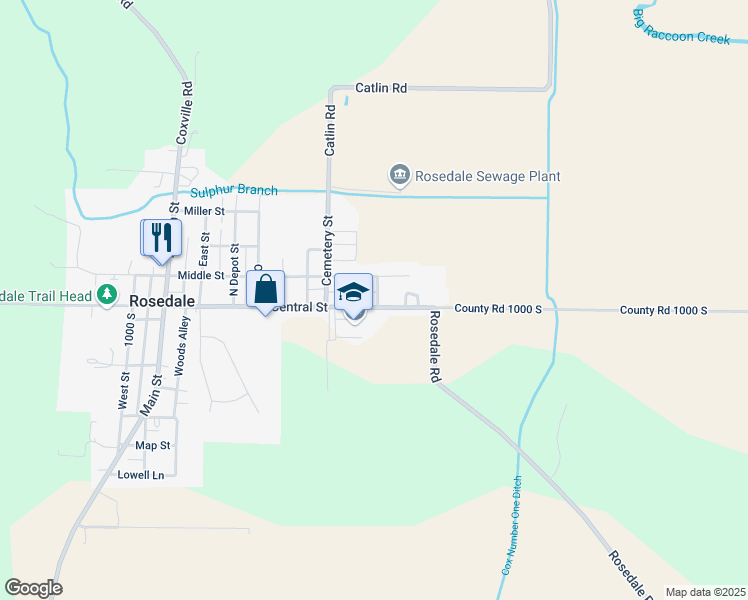 map of restaurants, bars, coffee shops, grocery stores, and more near 613 Central Street in Rosedale