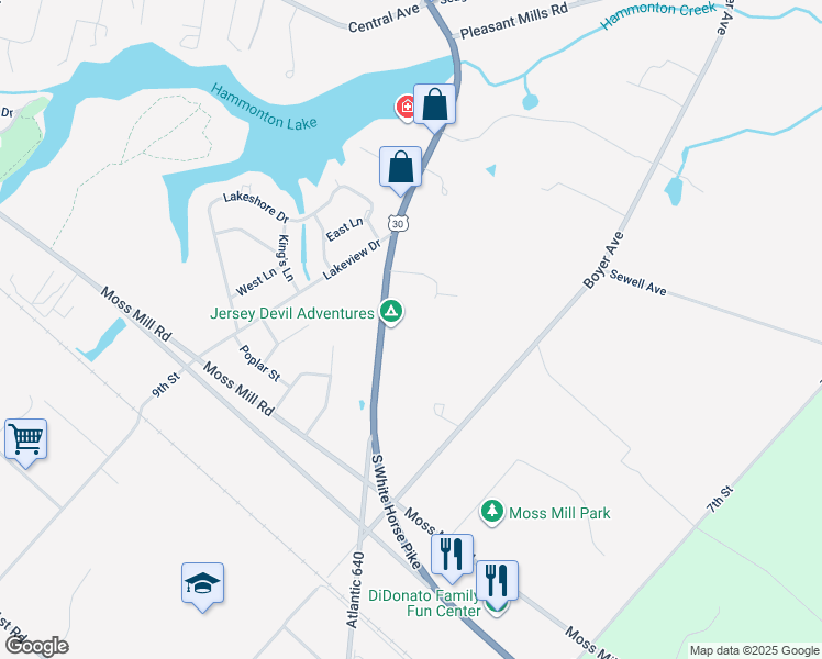 map of restaurants, bars, coffee shops, grocery stores, and more near 819 South White Horse Pike in Hammonton