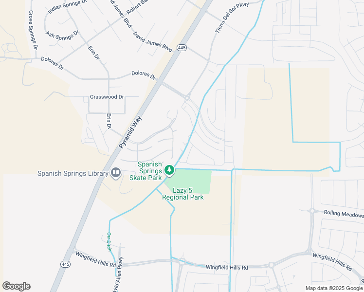 map of restaurants, bars, coffee shops, grocery stores, and more near 7900 Pyramid Way in Sparks