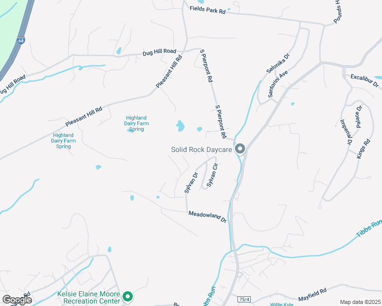 map of restaurants, bars, coffee shops, grocery stores, and more near 3417 Darrah Court in Morgantown